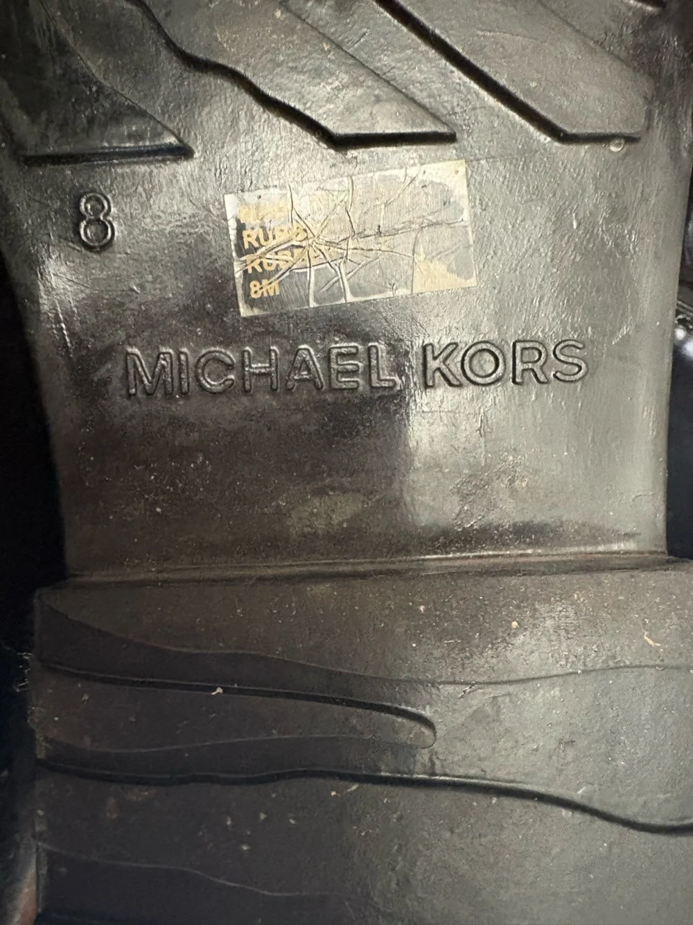 Michael Kors Black Patent Tall Riding Boots with MK Charm
